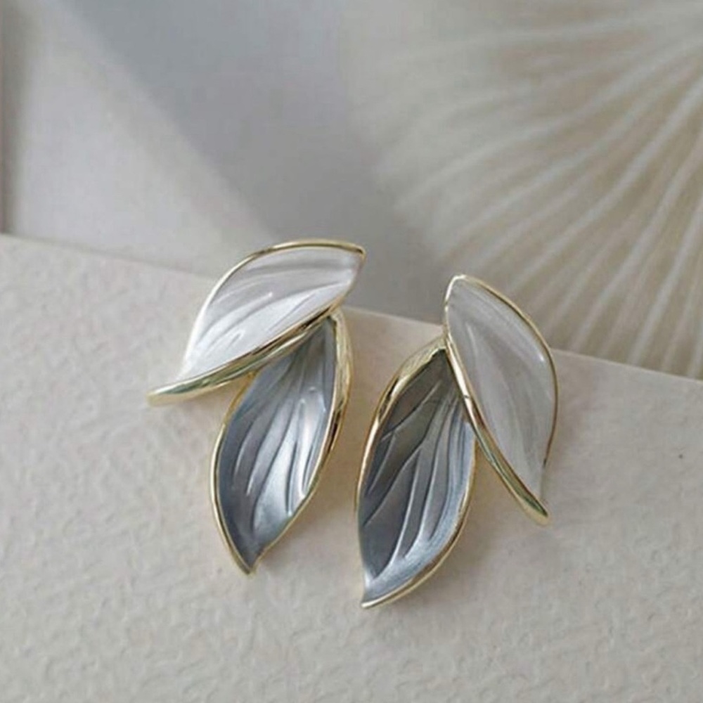 Elegant Gold and Silver Leaf Earrings